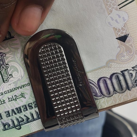 Salvatore Ferragamo Money Clip in Gun Metal - Picture 7 of 8